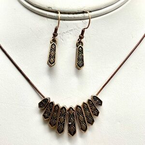 Elegant Copper and Black Jewelry Set